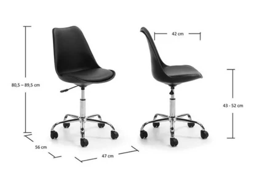 PACK SILLAS TULIP WORK - NEGRO - 3