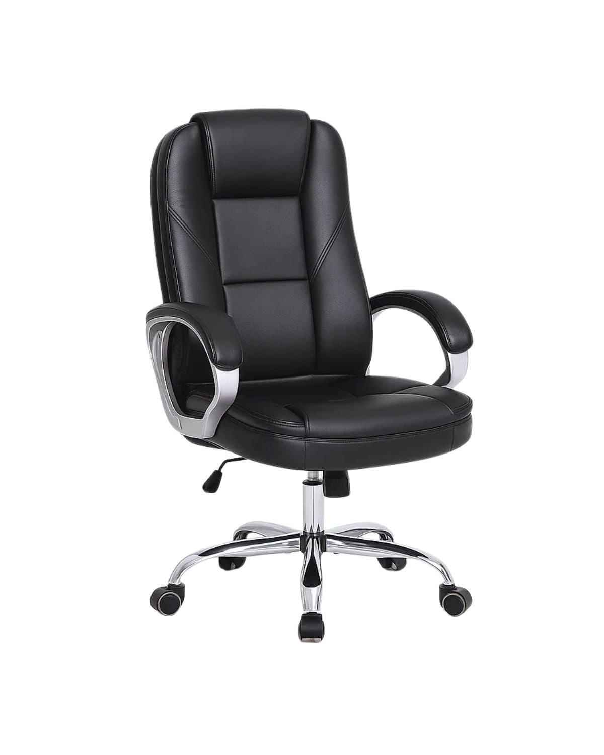 SILLA DE ESCRITORIO GIRATORIA CUERO PRESIDENT NEGRO - 1