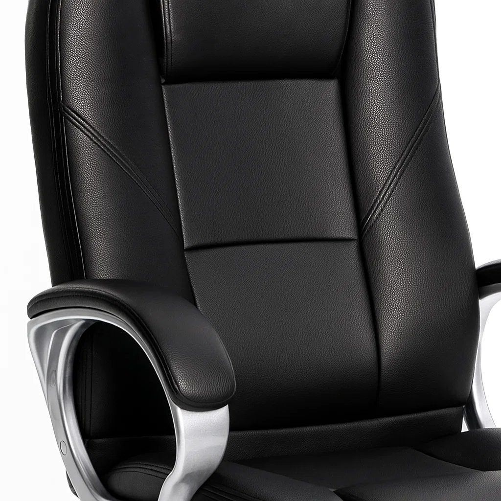 SILLA DE ESCRITORIO GIRATORIA CUERO PRESIDENT NEGRO - 5