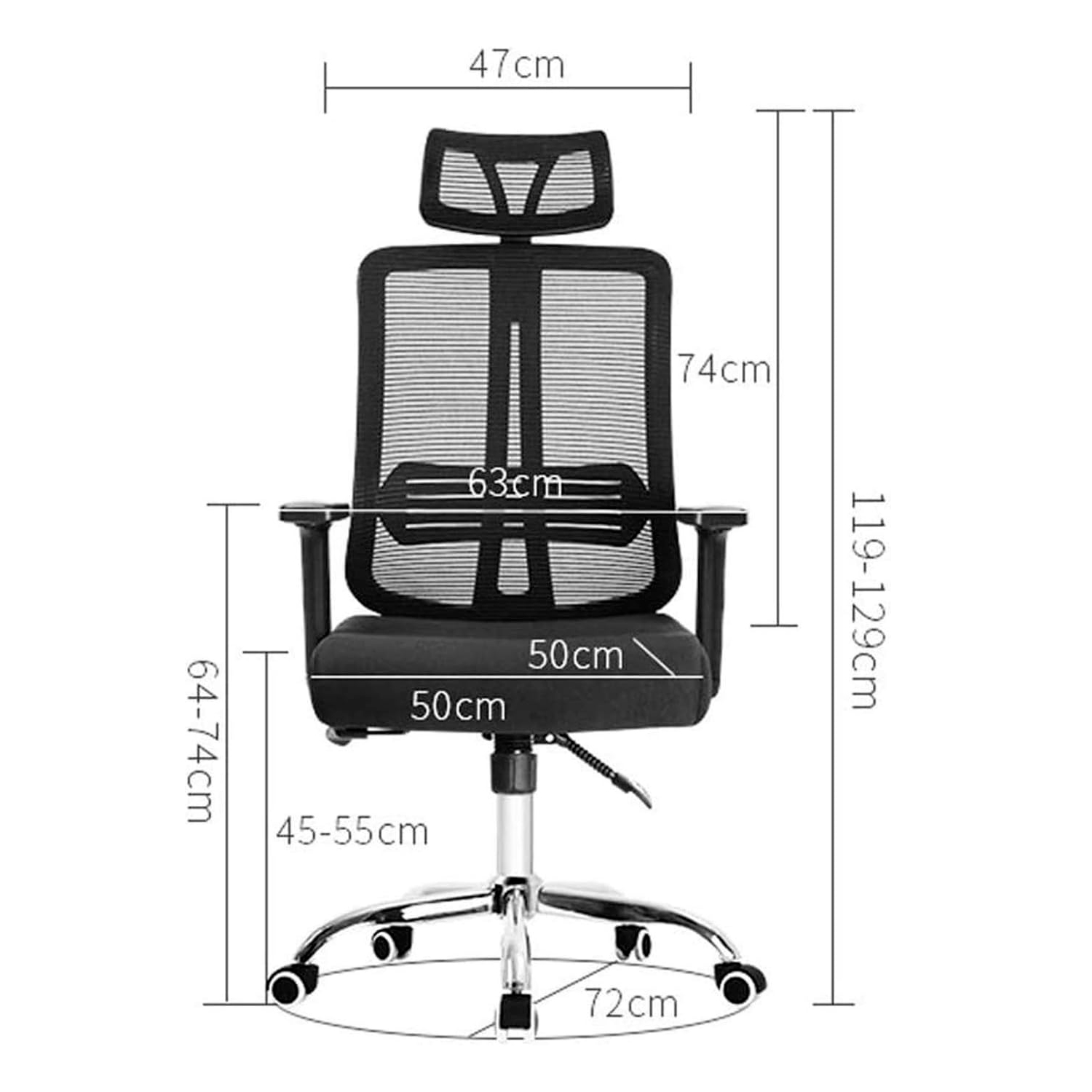 SILLA OFICINA NEGRA ESCRITORIO MESH ERGONOMICA - 2
