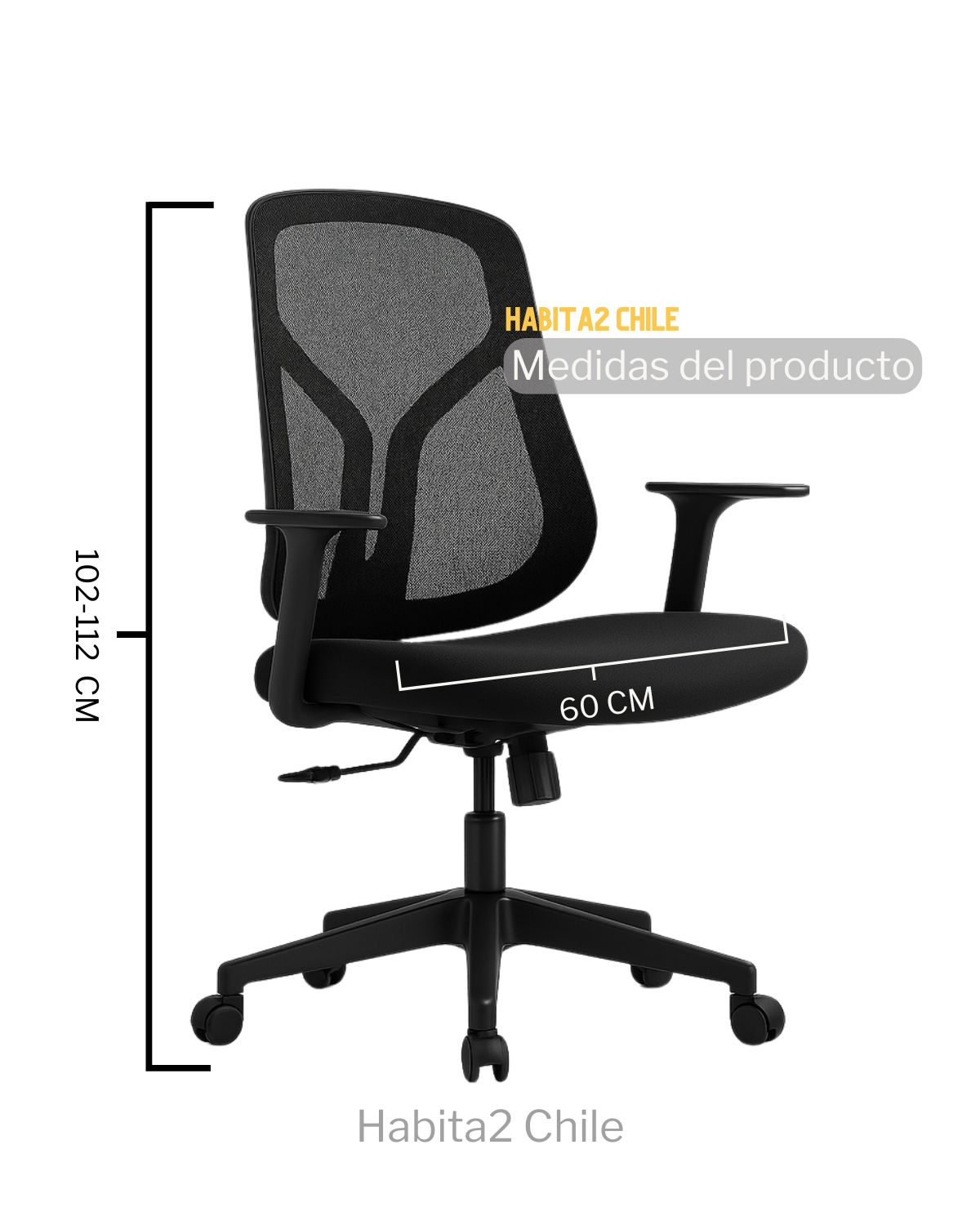 SILLA ERGONOMICA OFICINA NOVA - NEGRO - 2