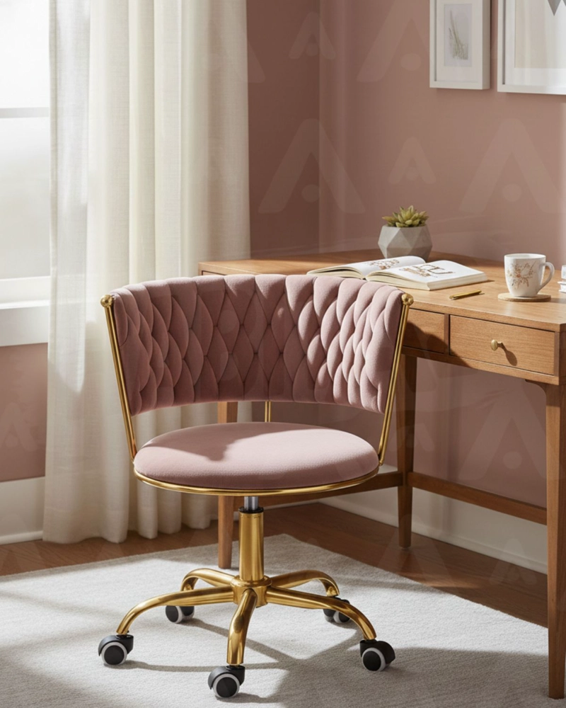 SILLA GIRATORIA QUEEN LITE DE ESCRITORIO - ROSA - 2