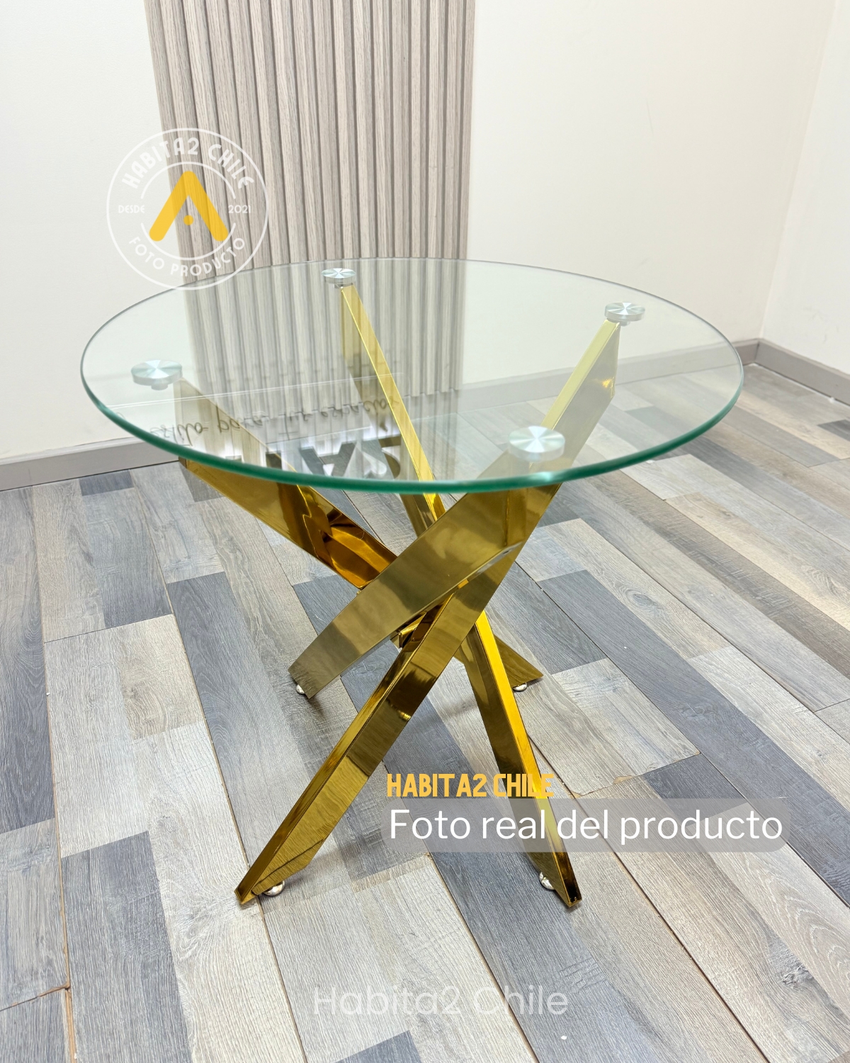 MESA LATERAL REDONDA DUBAI DORADA - 5