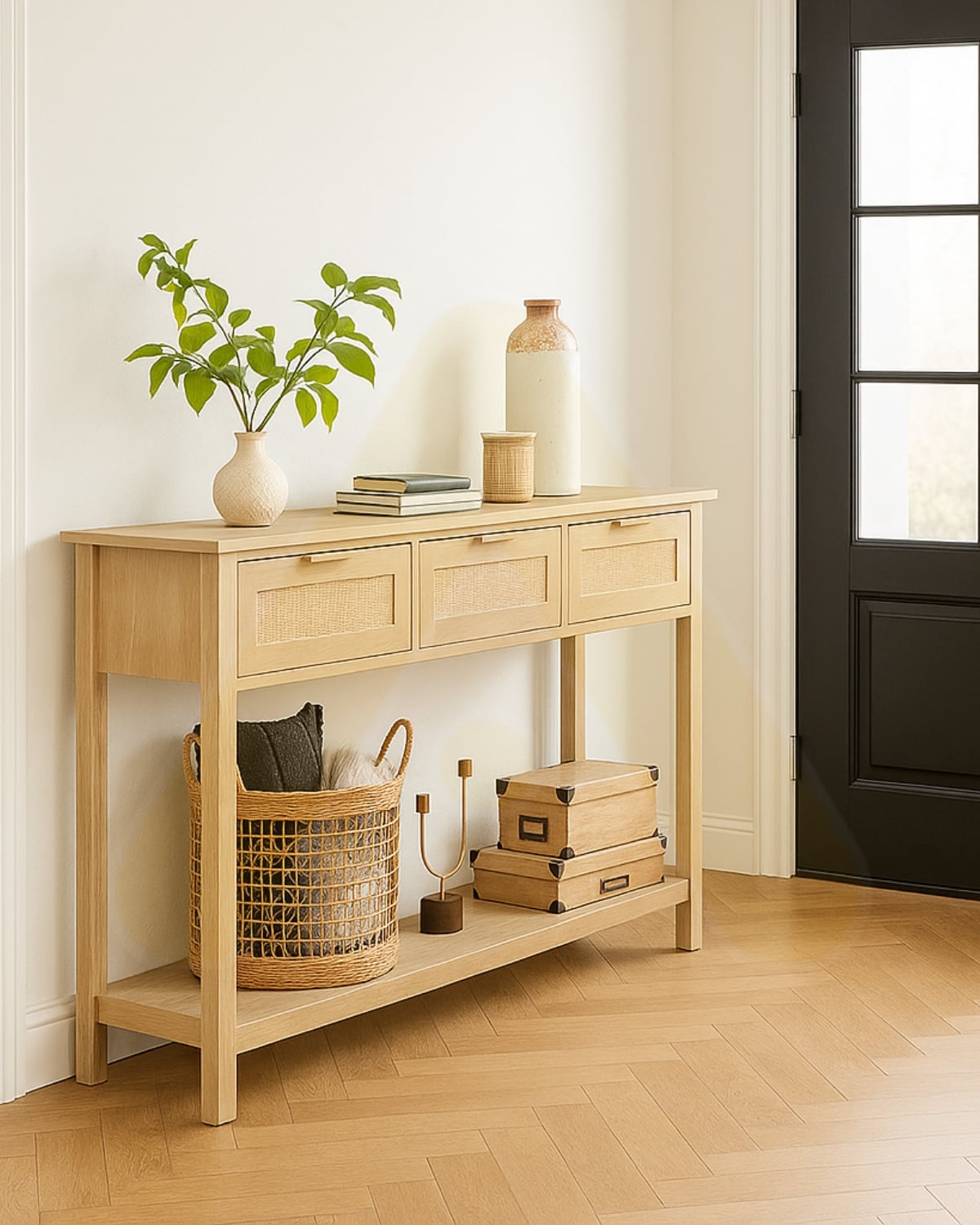 ARRIMO RECTANGULAR RATTAN CAJONES - 2