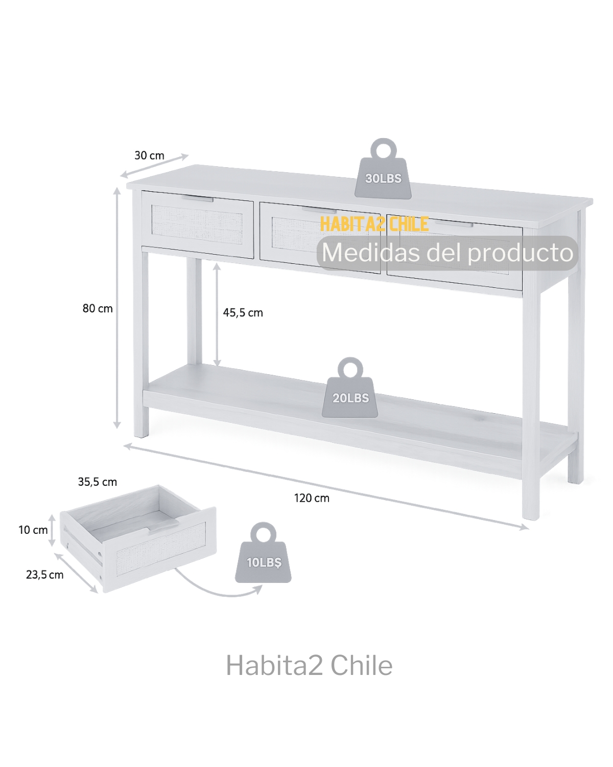 ARRIMO RECTANGULAR RATTAN CAJONES - 6
