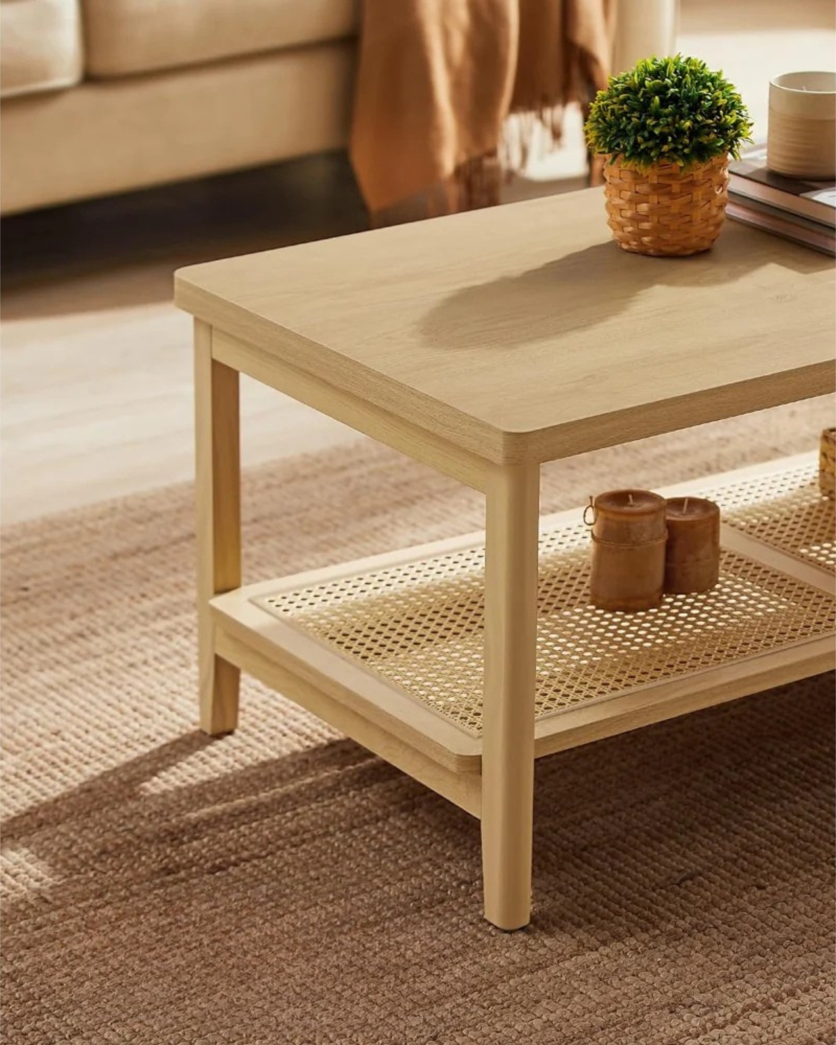 MESA DE CENTRO CON RATTAN KIOTO - NATURAL - 2