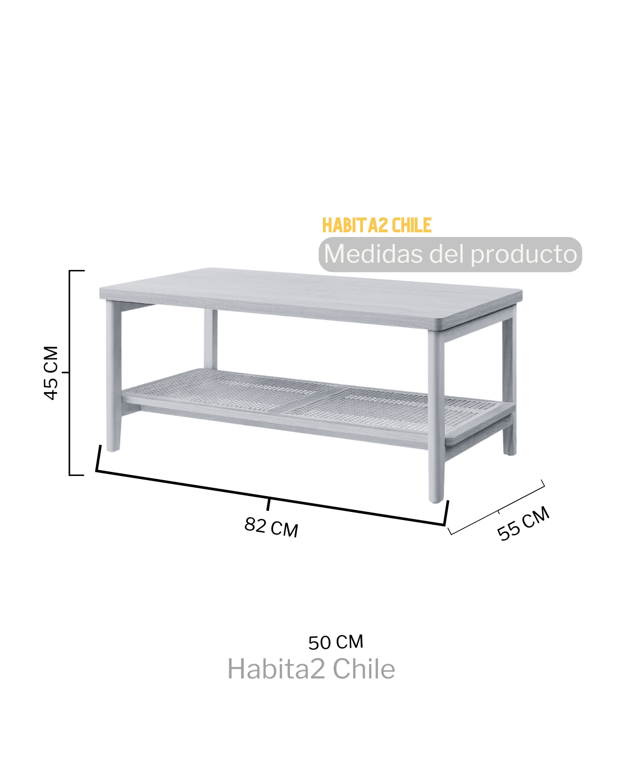 MESA DE CENTRO CON RATTAN KIOTO - NATURAL - 3
