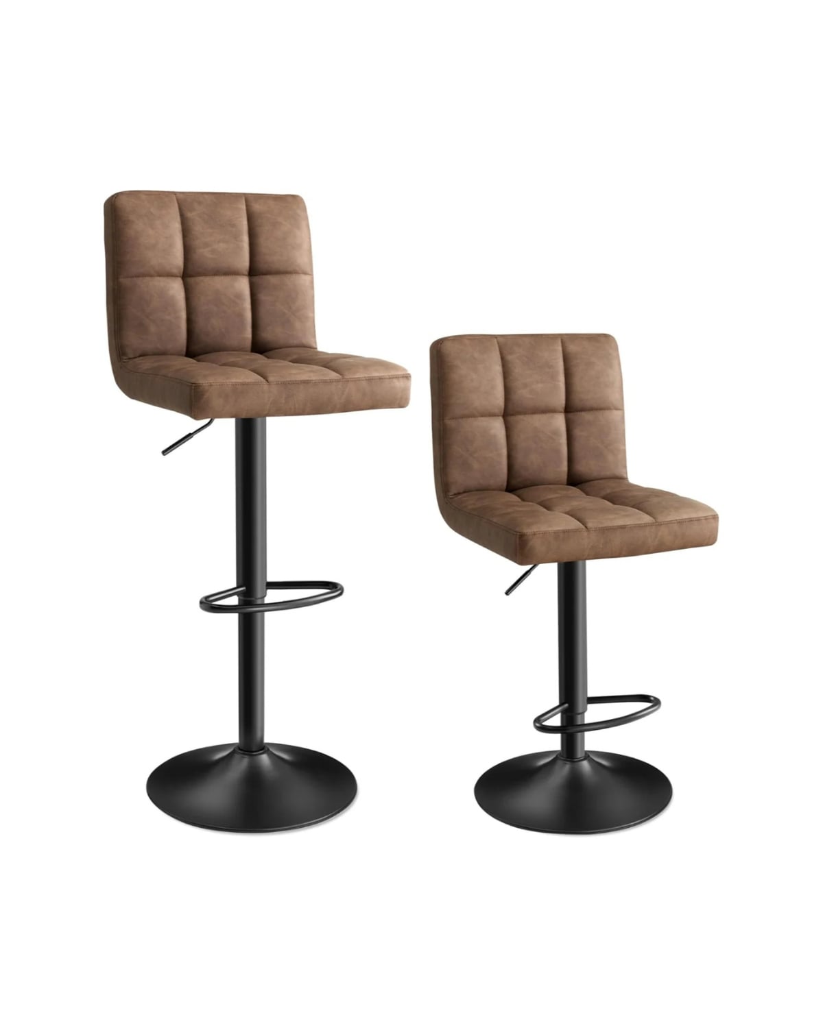 TABURETE CUERO SINTETITCO CHARLOTTE AJUSTABLE CAFE - 2 UNID - 1