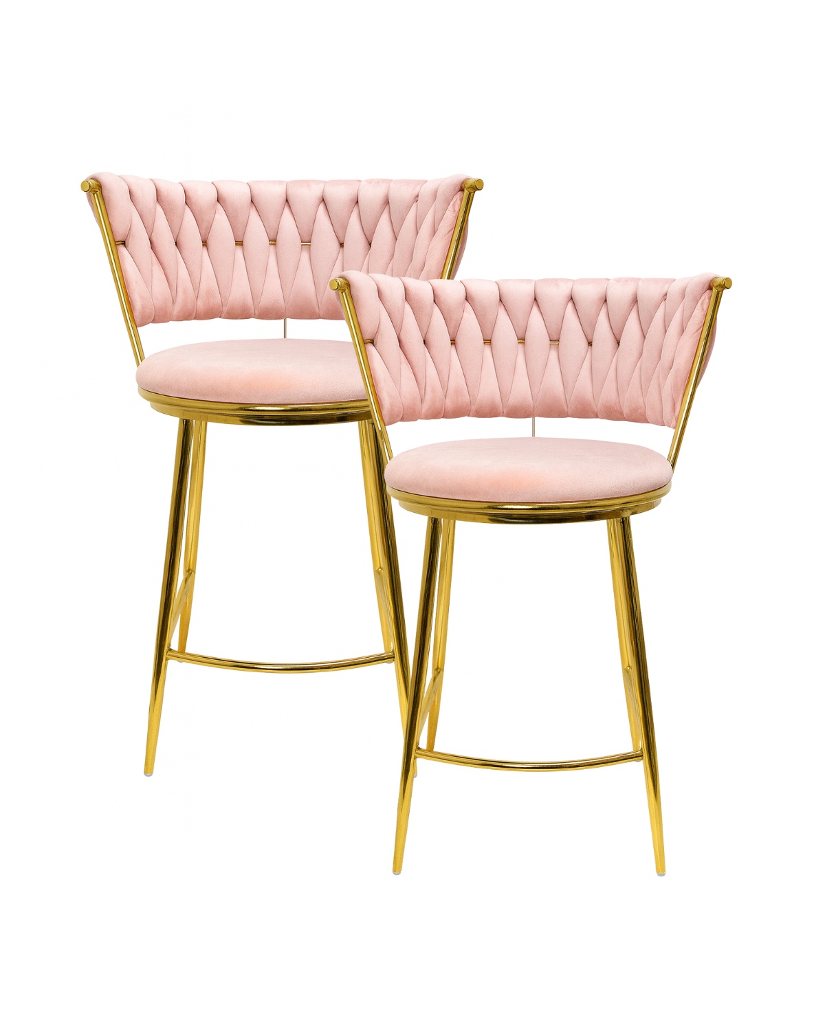 PACK 2 SILLA DE BAR QUEEN 66CM FIJO - ROSA - 1
