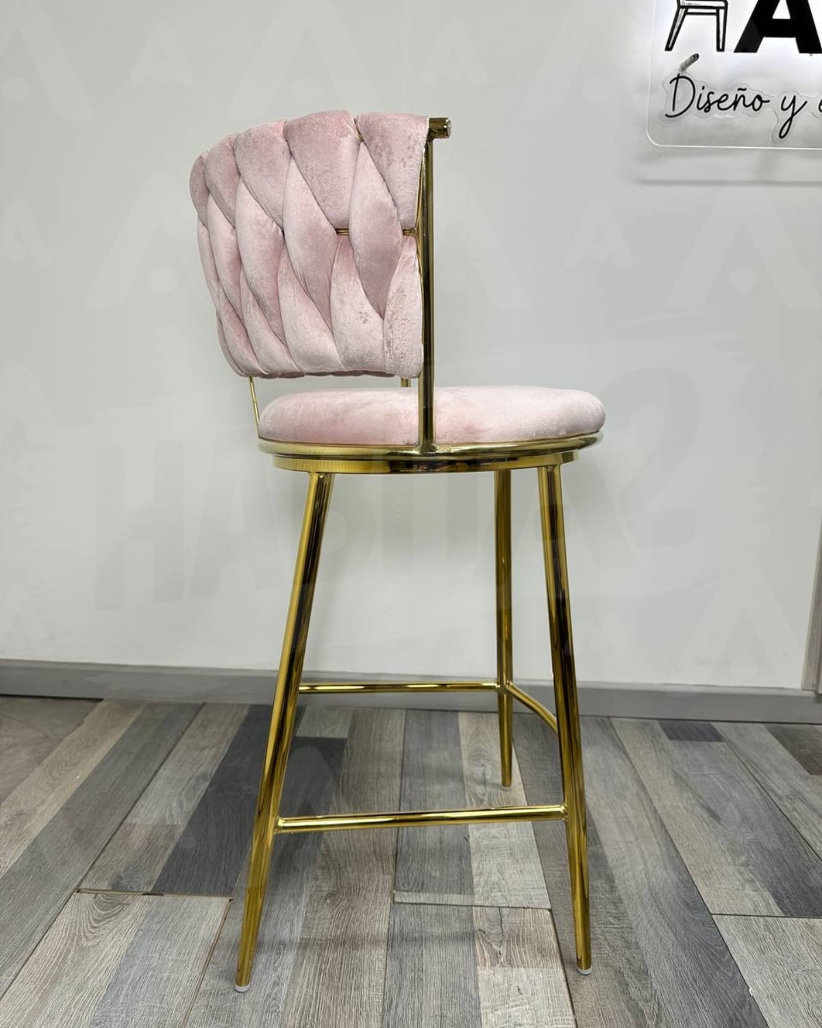 SILLA DE BAR QUEEN 66CM FIJO - ROSA - 3