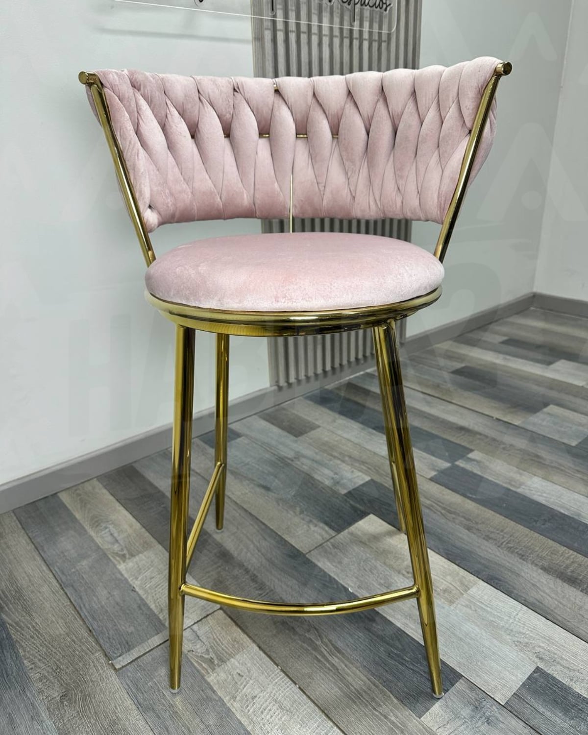 SILLA DE BAR QUEEN 66CM FIJO - ROSA - 4