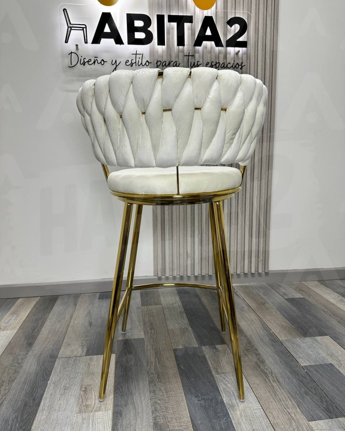 PACK 2 SILLA DE BAR QUEEN 66CM FIJO - BLANC/CRUDO - 4