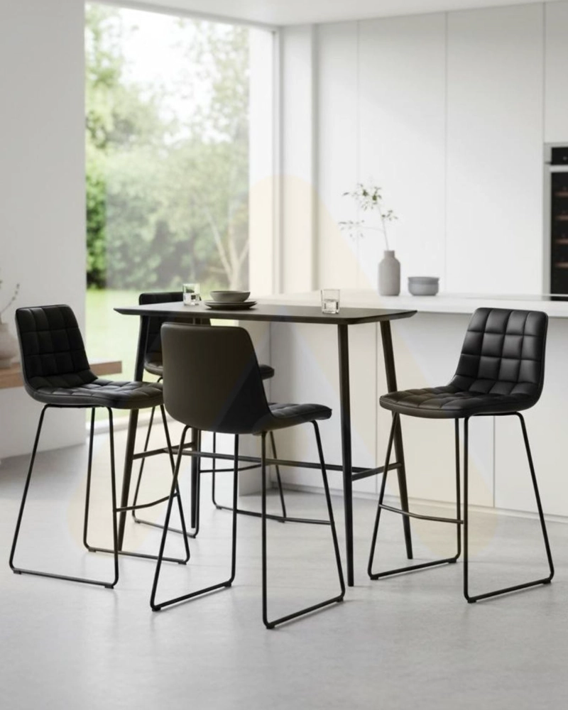 PACK 4 TABURETES PARA BAR 65 CM CUERO BLACKY - 2