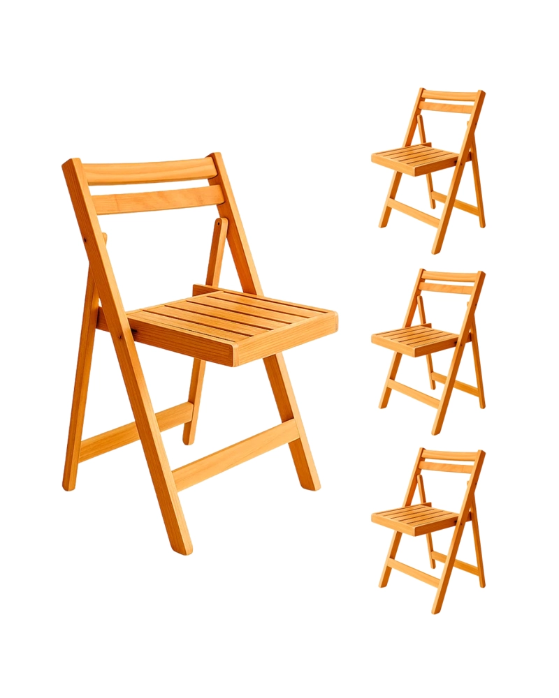 SILLAS PLEGABLES DE MADERA WOODY - 4 UNIDADES - 1