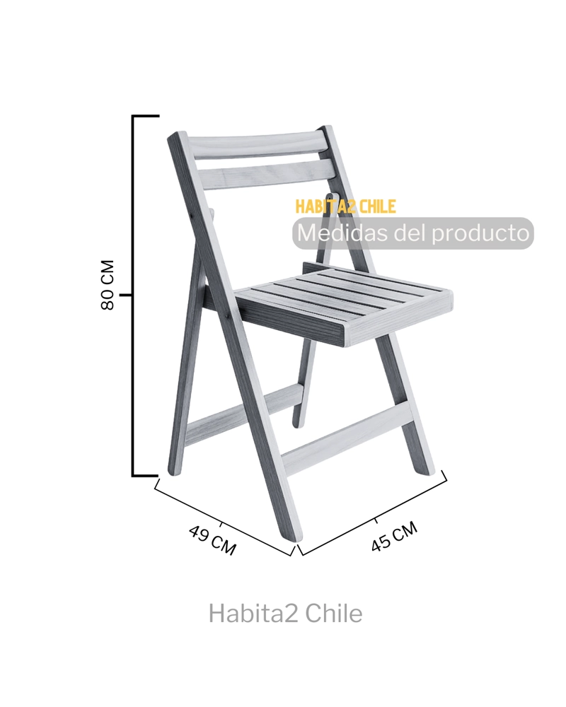 SILLAS PLEGABLES DE MADERA WOODY - 4 UNIDADES - 5