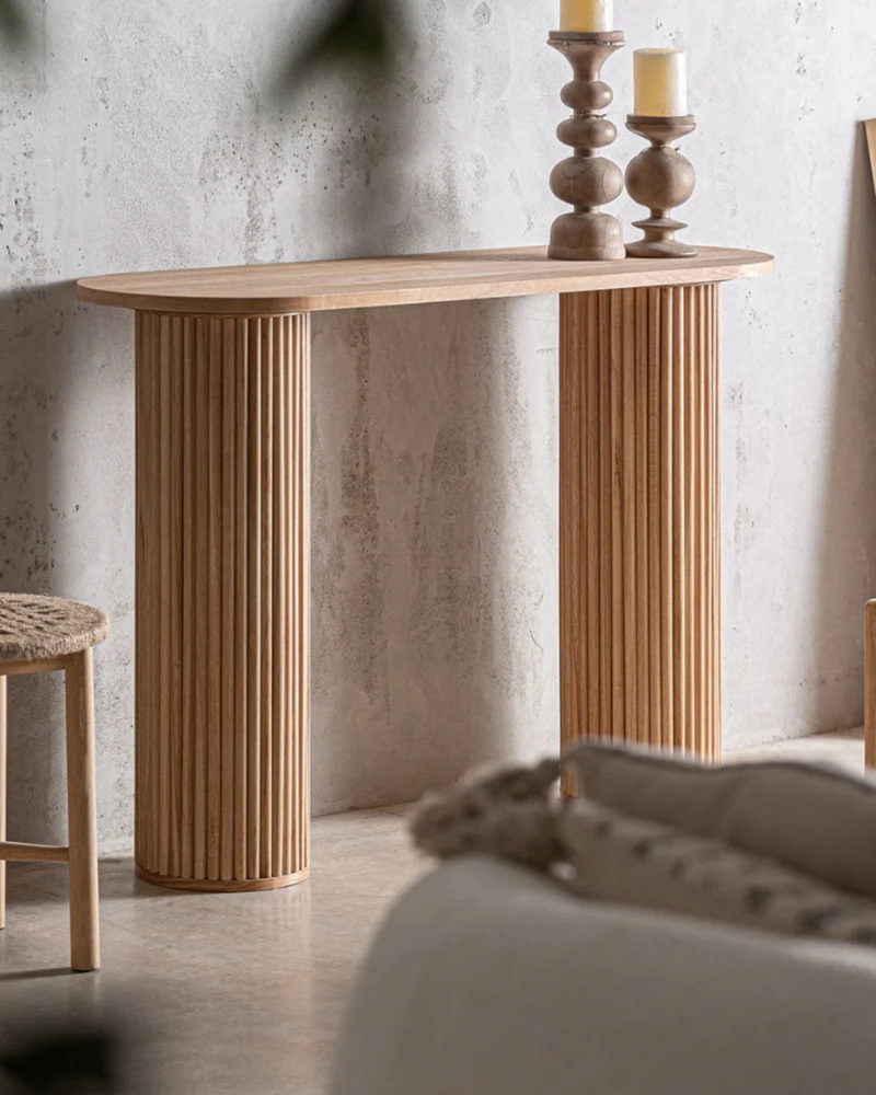 ARRIMO OVALADO 120 CM BOHO BALI DISEÑO COLUMNAS - 2
