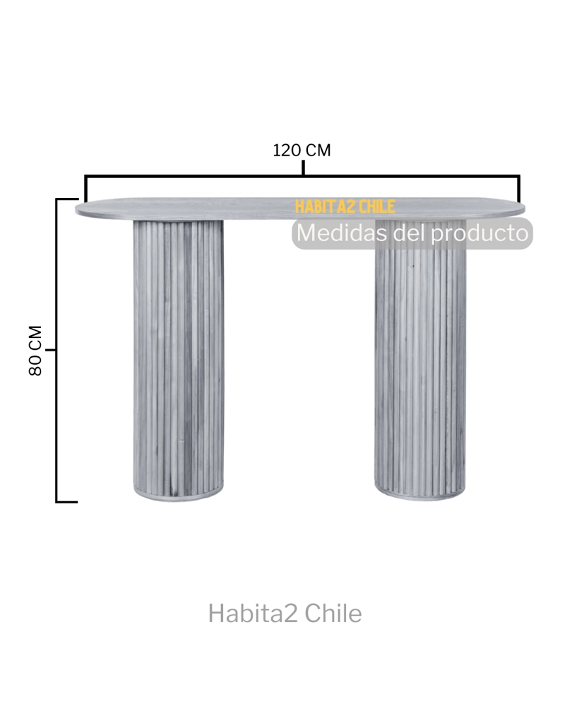 ARRIMO OVALADO 120 CM BOHO BALI DISEÑO COLUMNAS - 3