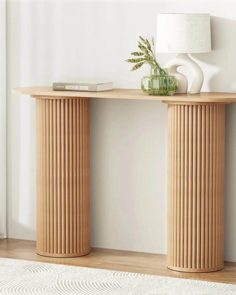 ARRIMO OVALADO 120 CM BOHO BALI DISEÑO COLUMNAS - 5