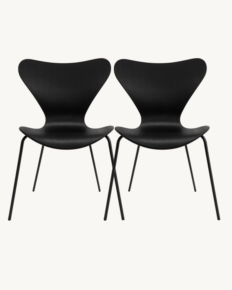 SILLAS DE POLIPROPILENO JLOVE PP BLACK BASE METALICA - 2 UNIDADES - 1