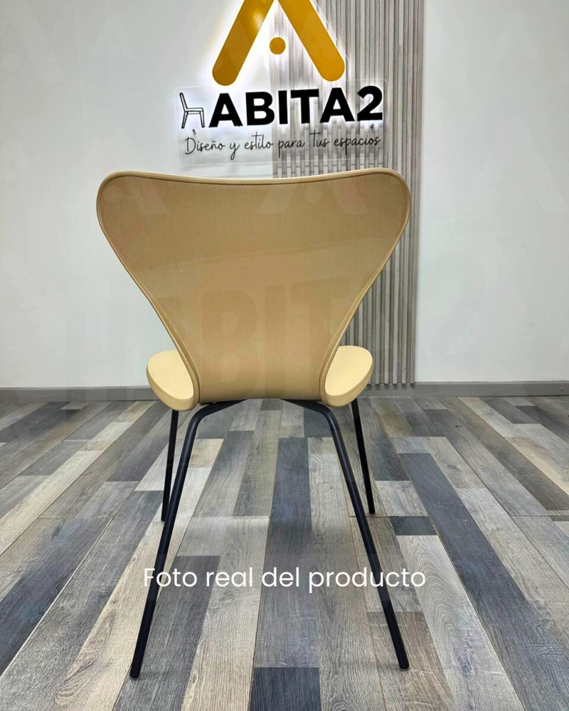 SILLAS DE POLIPROPILENO JLOVE PP BLACK BASE METALICA - 2 UNIDADES - 3