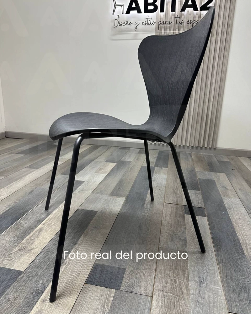 SILLAS DE POLIPROPILENO JLOVE PP BLACK BASE METALICA - 2 UNIDADES - 3