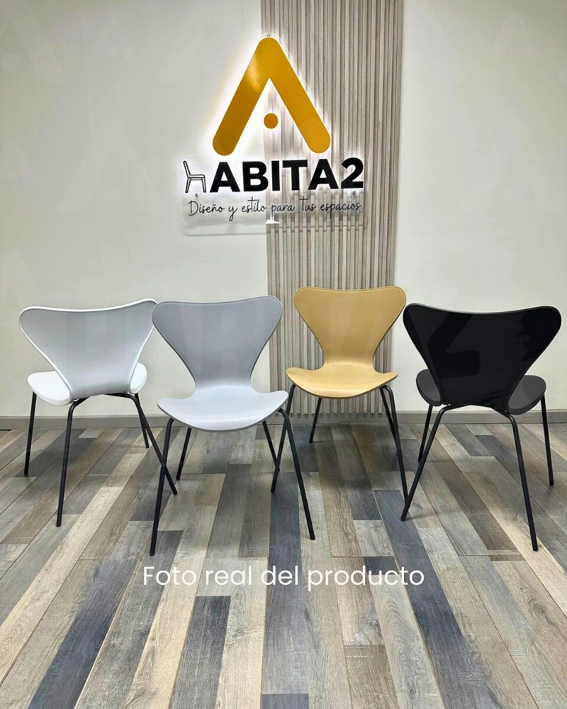 SILLAS DE POLIPROPILENO JLOVE PP BLACK BASE METALICA - 2 UNIDADES - 4