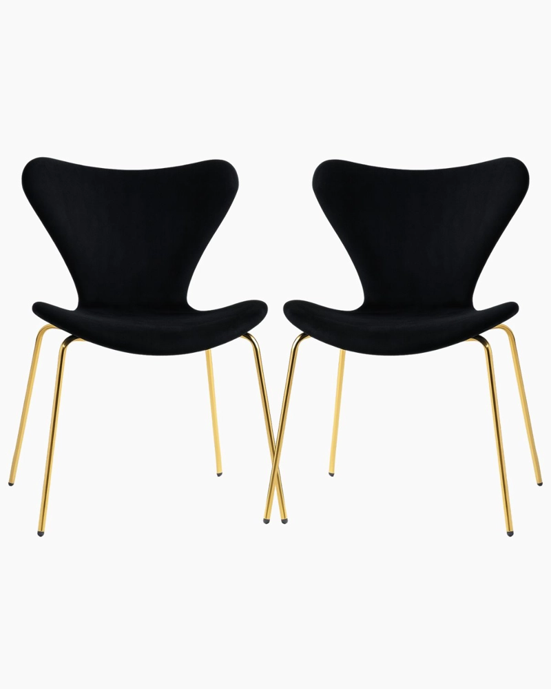 SILLA DE TERCIOPELO JLOVE VELVET GOLD - 2 UNIDADES