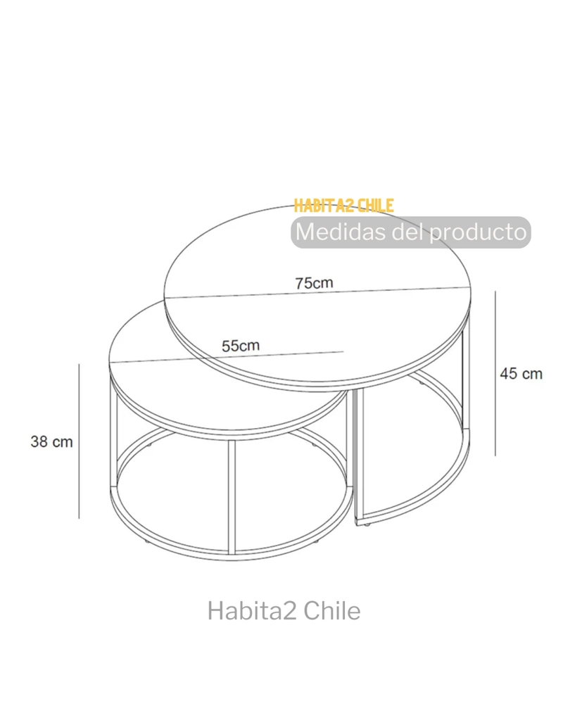SET DE MESAS TIPO NIDO TOP - MADERA OSCURA - 5