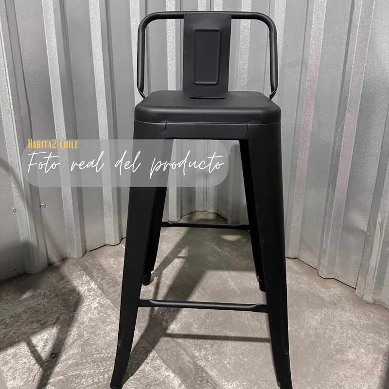 SET MESA ALTA METALICA 60X60 TABURETES TOLIX 77 CM EXTERIOR - 6
