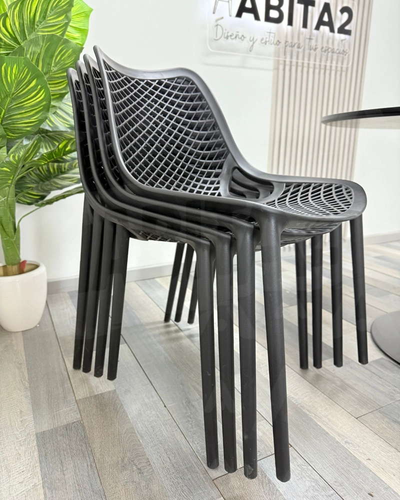 COMEDOR 4 PUESTOS NEGROS CITY TULIP 80 CM - 3