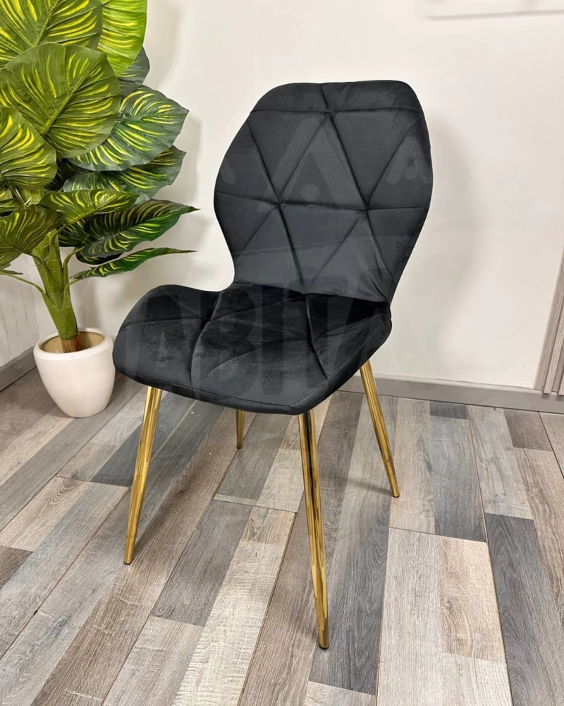 SILLA DE COMEDOR MODERNA AVIADOR TAPIZ FELPA GOLD - 2