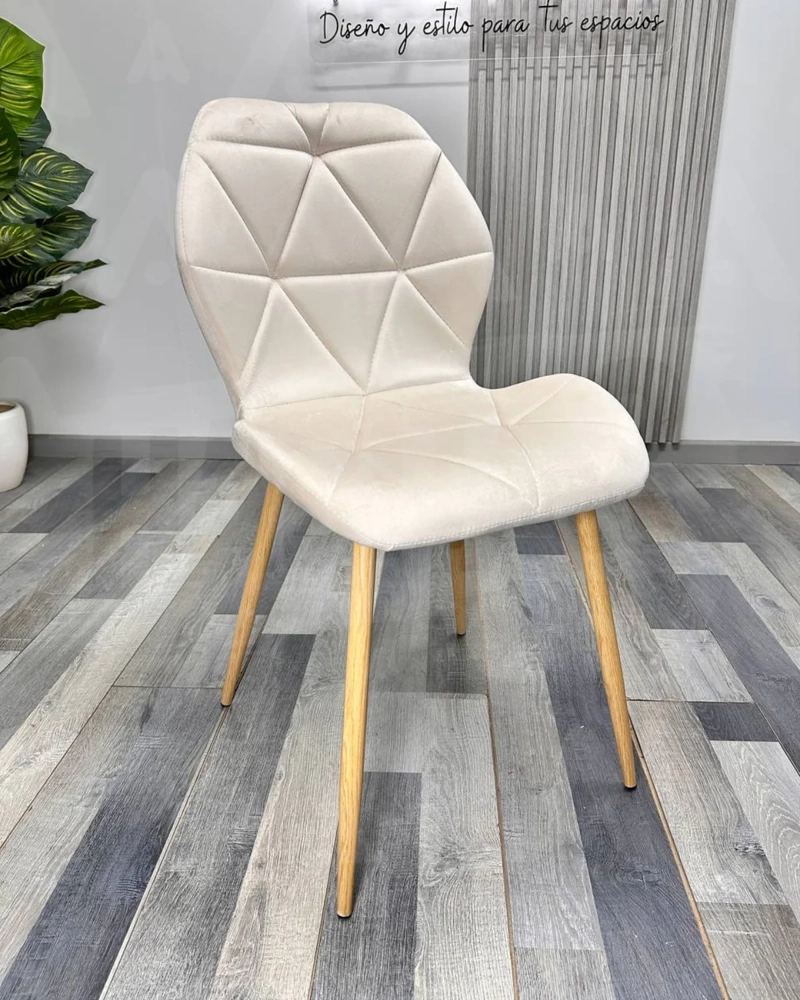 SILLA AVIADOR PATAS SIMIL MADERA TAPIZ FELPA - 2