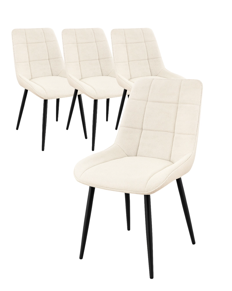 SILLAS TAPIZADAS ESTRUCTURA MODERNAS MERICHAIR BLACK - 4 UNIDADES - 1
