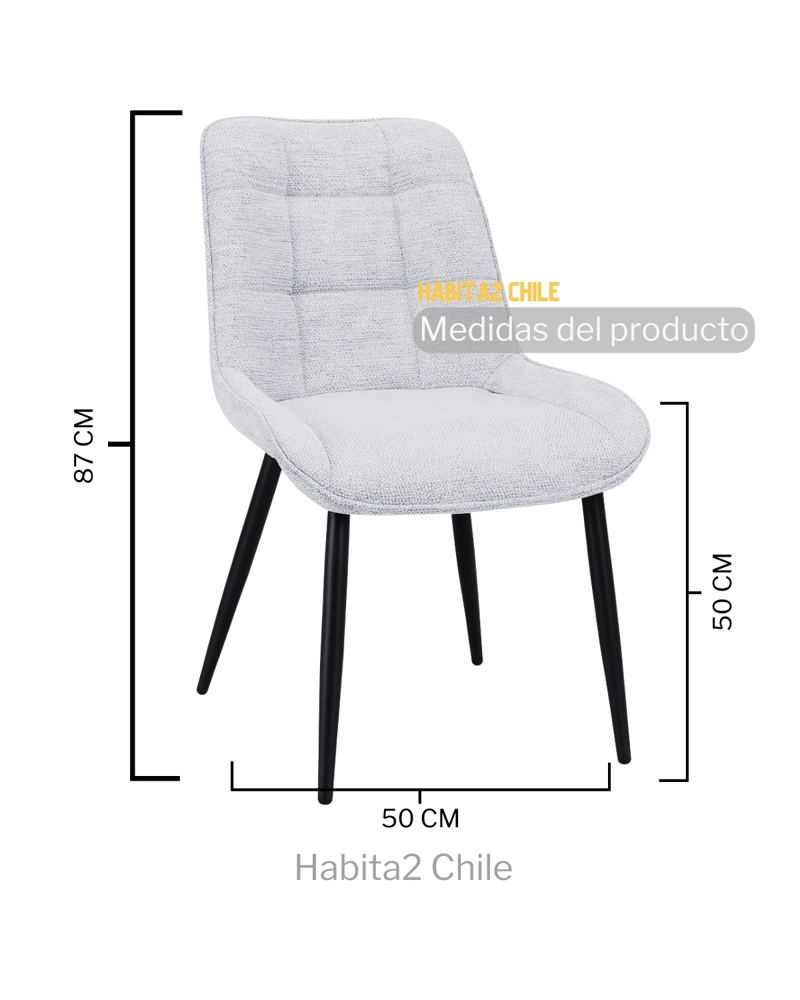 SILLAS TAPIZADAS ESTRUCTURA MODERNAS MERICHAIR BLACK - 4 UNIDADES - 3
