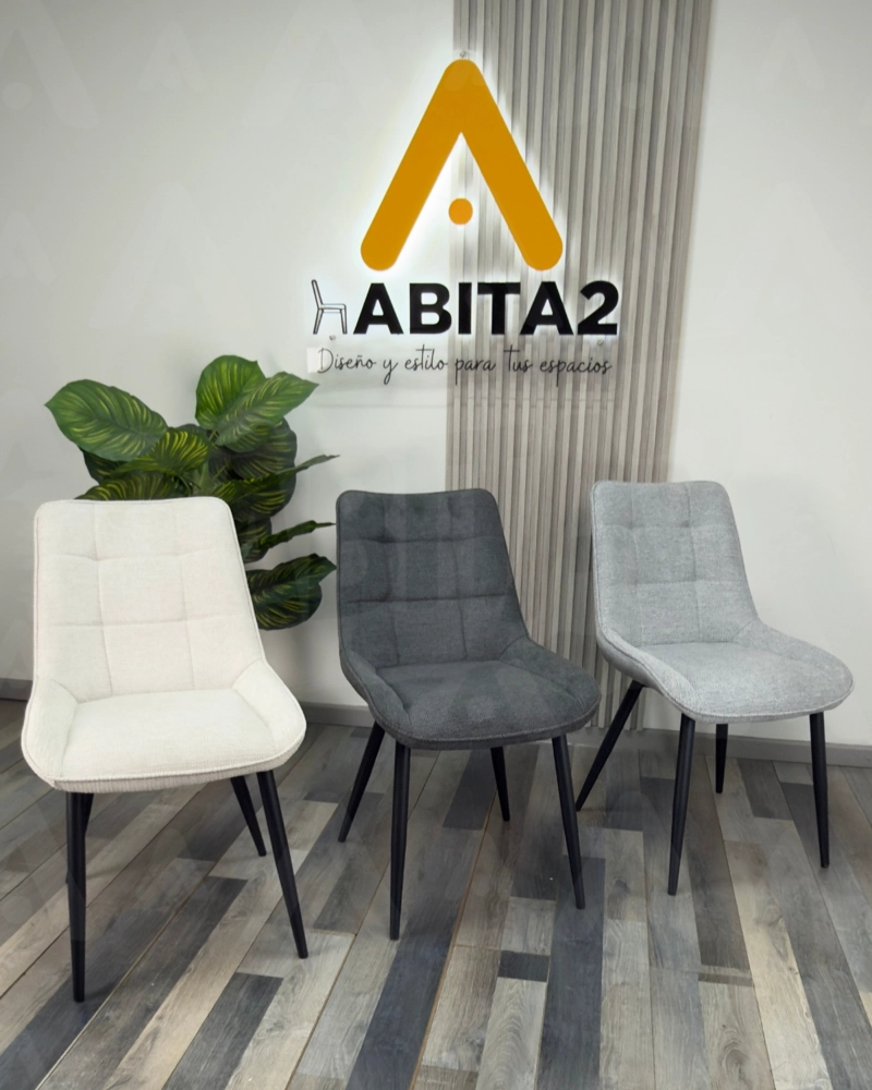 SILLAS TAPIZADAS ESTRUCTURA MODERNAS MERICHAIR BLACK - 4 UNIDADES - 6