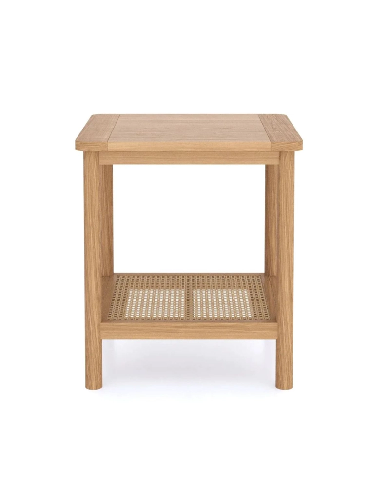 MESA AUXILIAR CUADRADA COZY MADERA Y RATTAN - 1