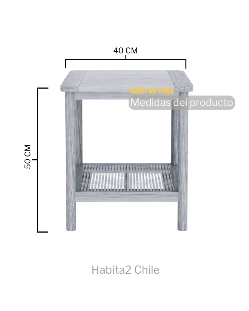 MESA AUXILIAR CUADRADA COZY MADERA Y RATTAN - 4