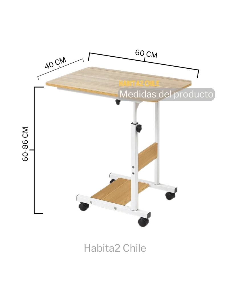MESA DE TRABAJO CON RUEDAS ALTURA AJUSTABLE - 2