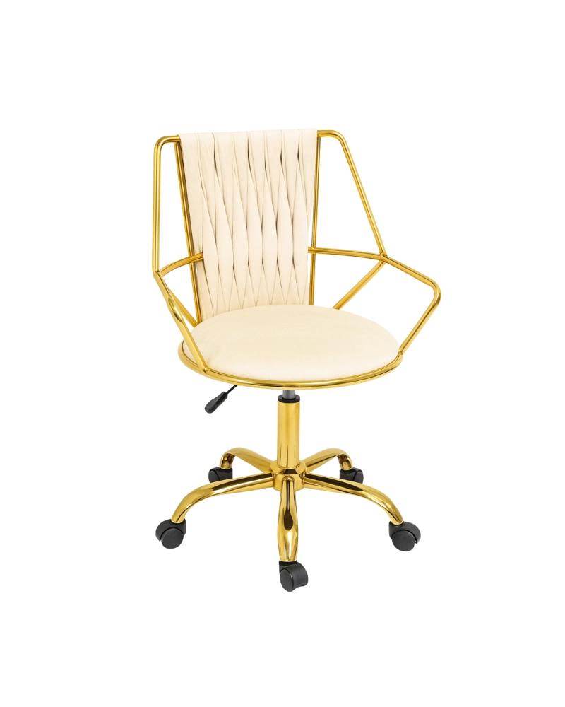 SILLA DE ESCRITORIO ACOLCHADA ABU DHABI GOLD - 1