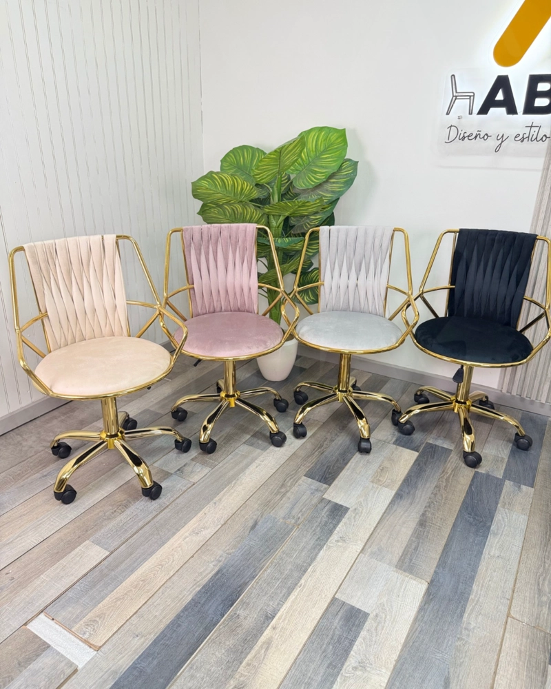 SILLA DE ESCRITORIO ACOLCHADA ABU DHABI GOLD - 4