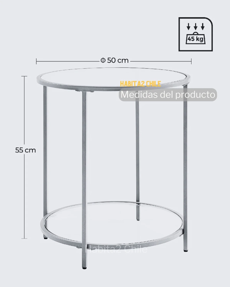 MESA DE CENTRO LIGERA 50 CM GOLDEN REDONDA - 3