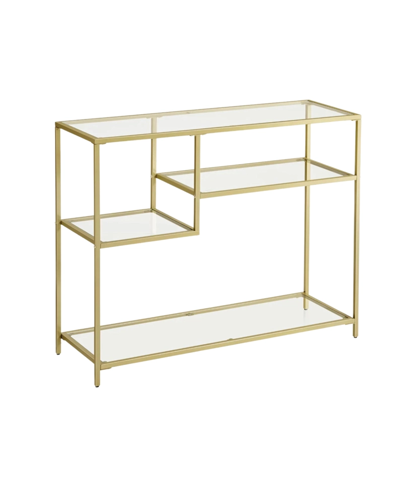 ARRIMO RECTANGULAR ASIMETRICO 100CM DE VIDRIO - DORADO - 1