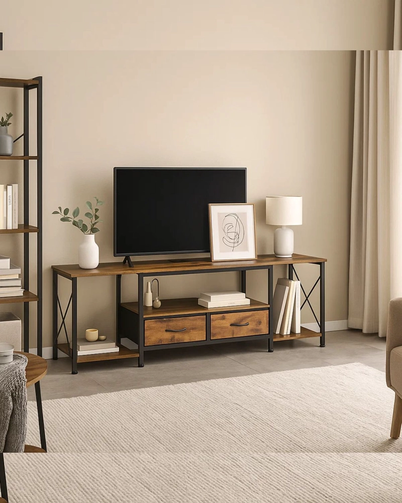 RACK TV 160CM VICENTE RECTANGULAR INDUSTRIAL - 4