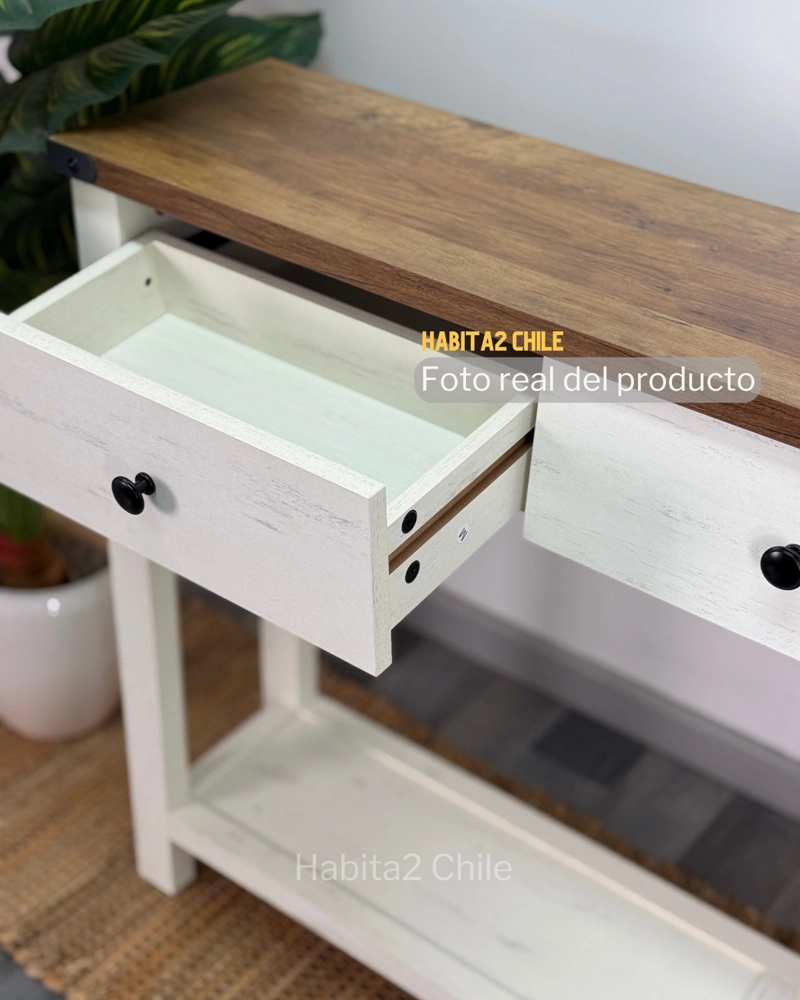 ARRIMO BLANCO CON CAJONERA RUSTICO 120 CM - 3