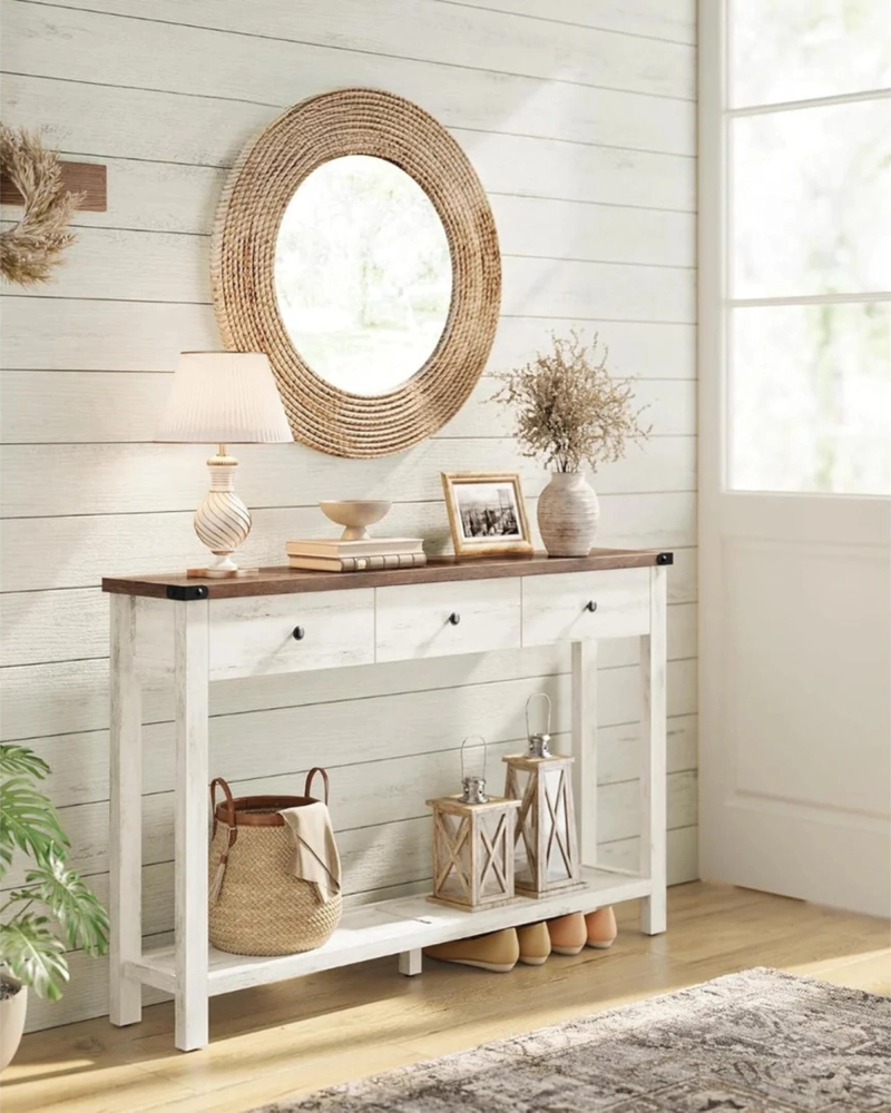 ARRIMO BLANCO CON CAJONERA RUSTICO 120 CM - 5
