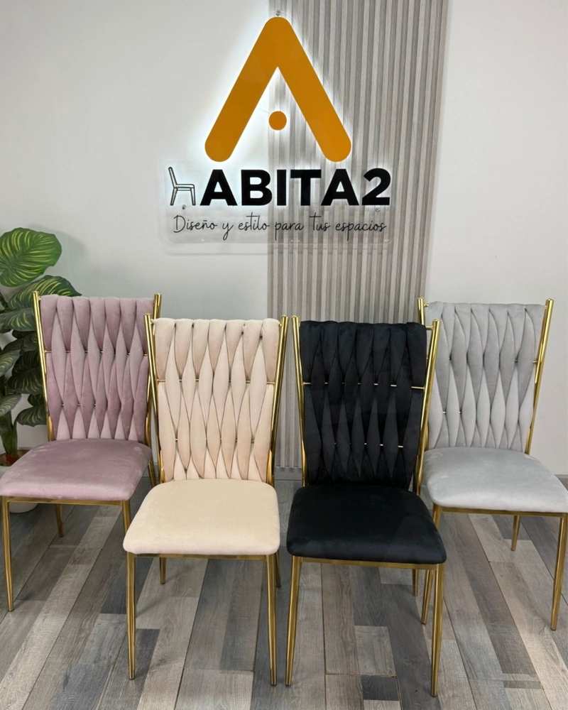 PACK 4 SILLAS DORADAS PARA COMEDOR ARTHUR - 3