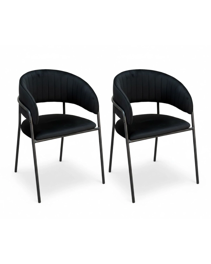 SET 2 SITIALES TERCIOPELO PATAS NEGRAS GLAM - 1