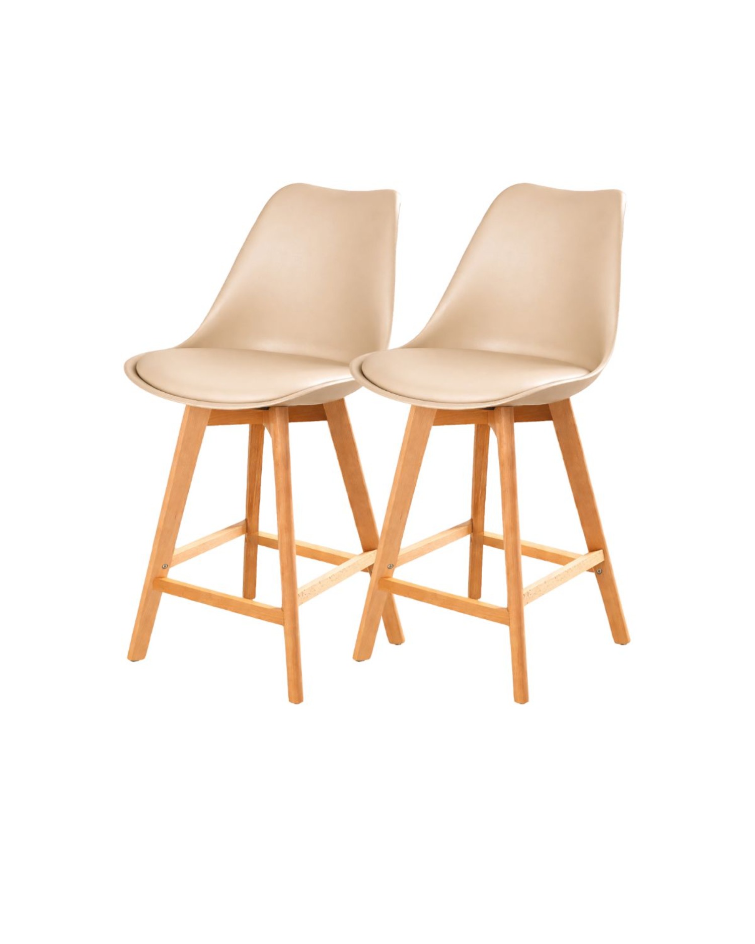 PACK 2 TABURETES TULIP WOOD 66 CM - 1