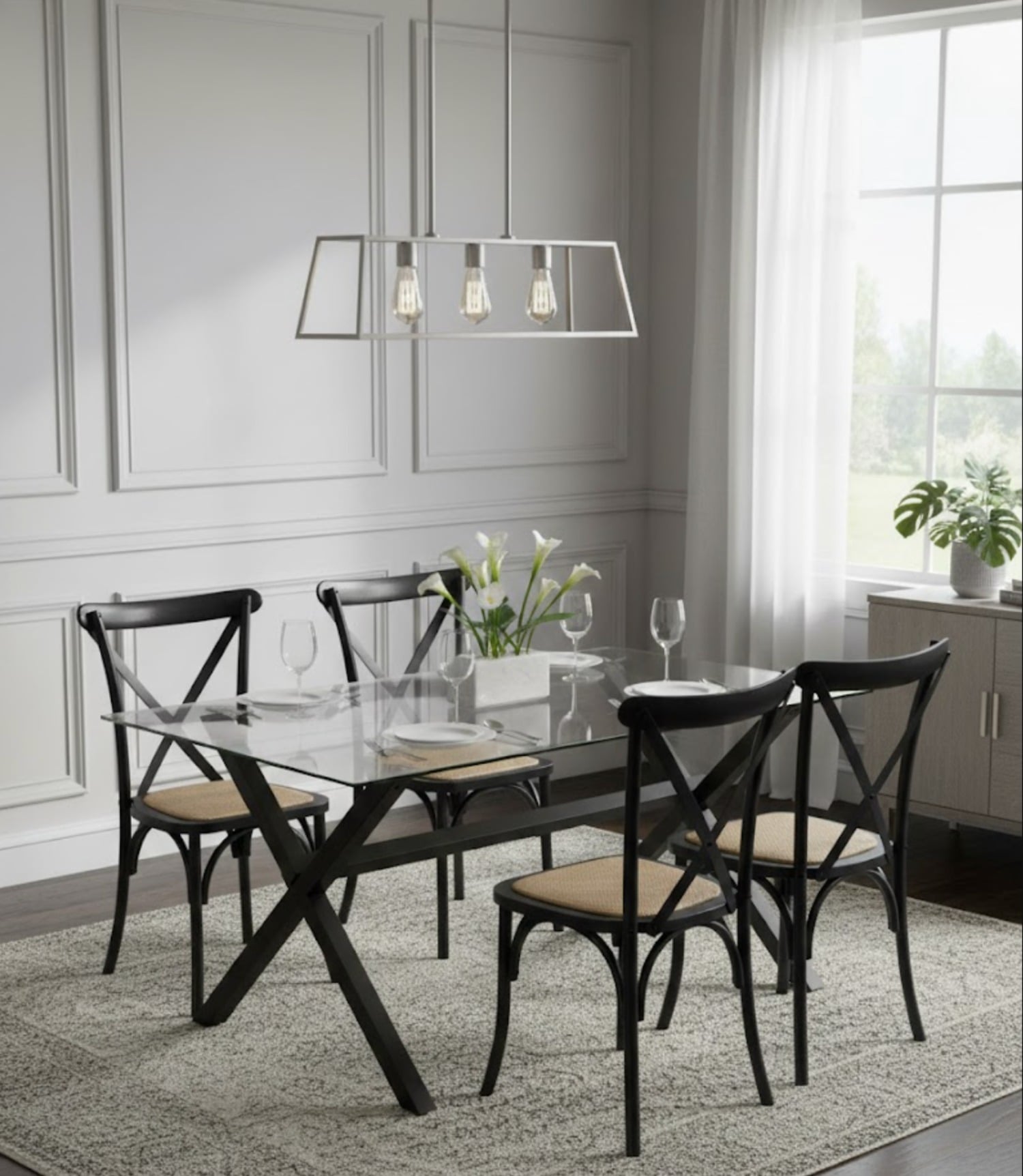MESA DE VIDRIO X BLACK 140X90 - 2