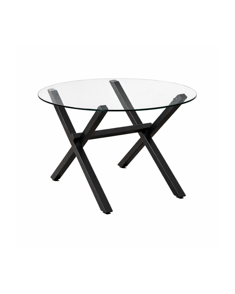 MESA DE VIDRIO REDONDA X BLACK 110 CM - 1